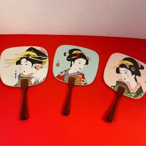 Traditional Japanese Hand Fans Set